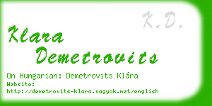klara demetrovits business card